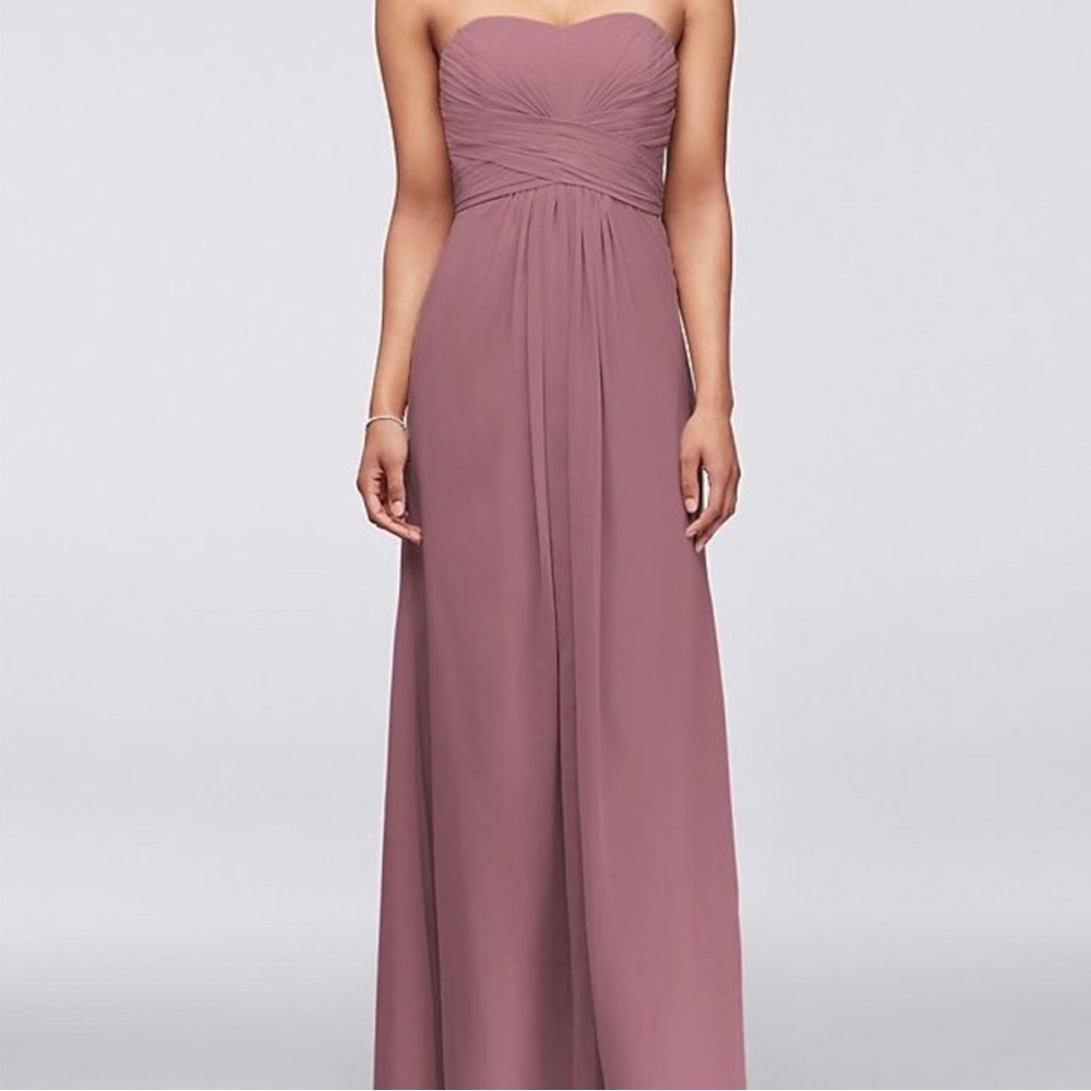 David’s Bridal Chianti Dress‎ Strapless Sz 6 Mauve Bridesmaid Prom Dance Classic